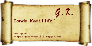 Gonda Kamilló névjegykártya